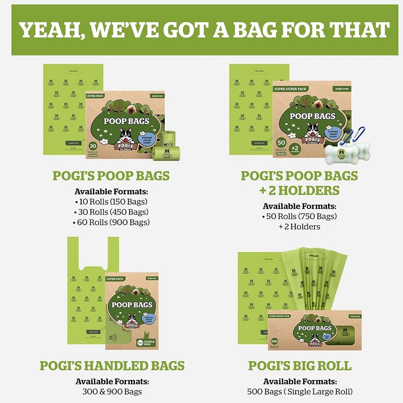 Pogi’s Dog Poop Bags – Leak-Proof & Extra Thick Pet Waste Bags