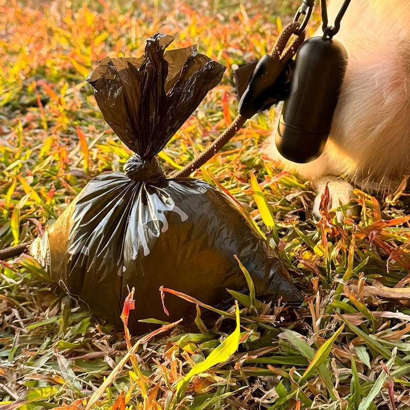 70% Recycled Dog Poop Bags - 360pcs Unscented Leak Proof with Dispenser (Black)