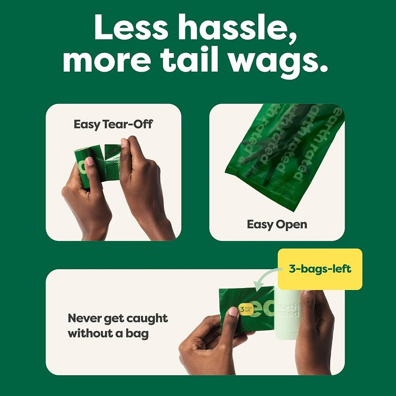 Heavy duty poop bags with strong tear resistant material for dog walks