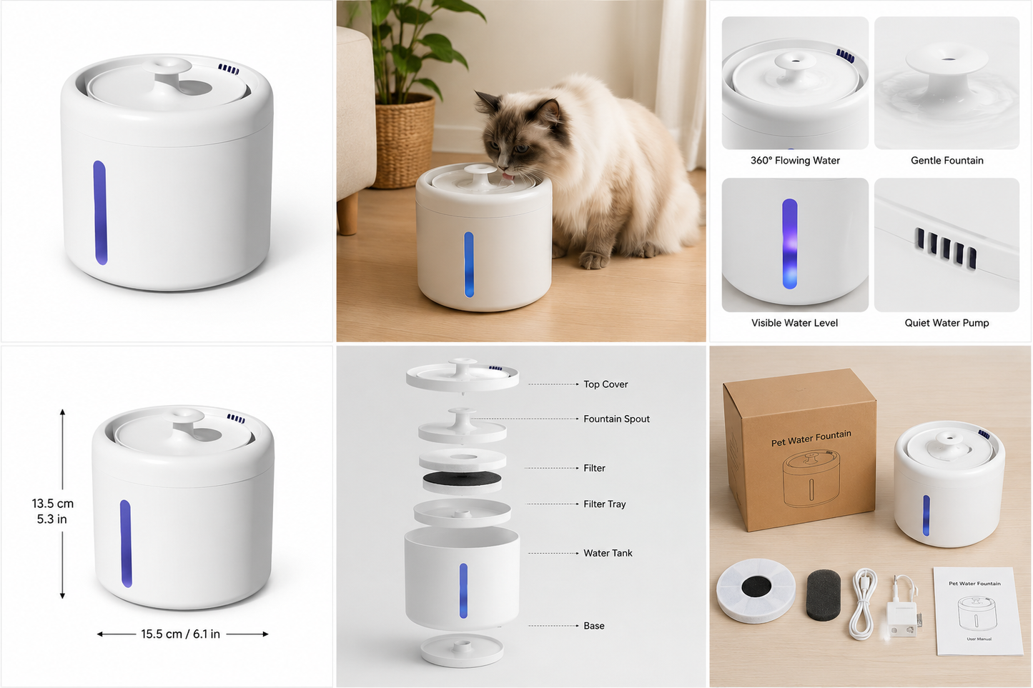 Pet water dispenser fountain designed for clean and fresh daily hydration