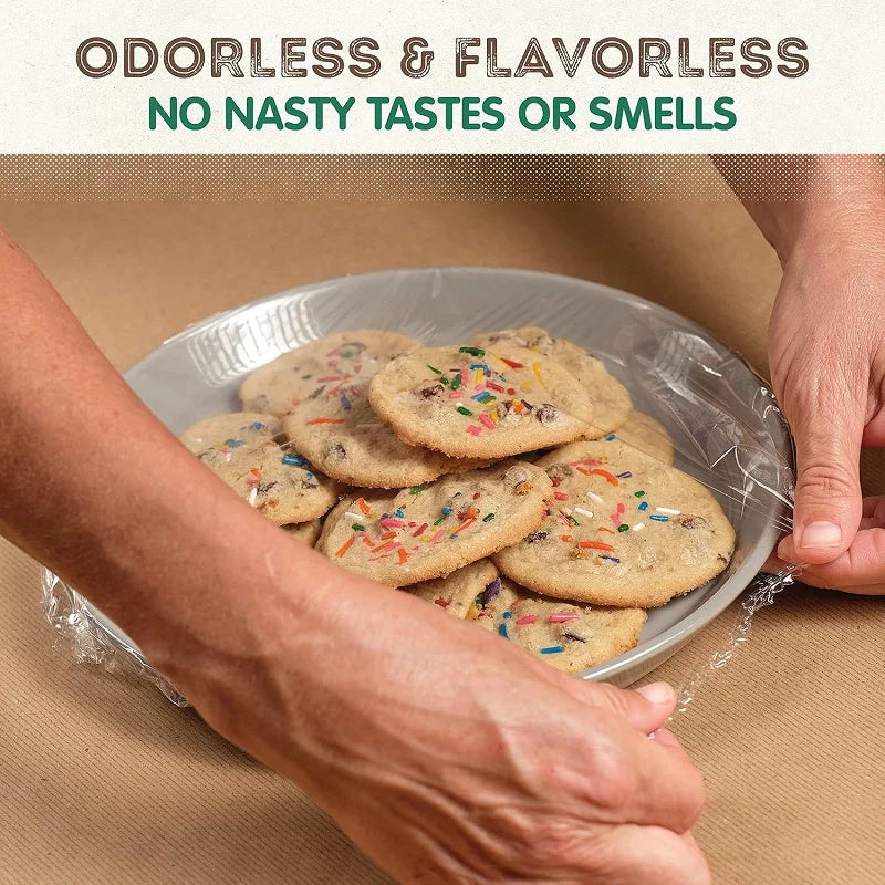 100% Certified Compostable Cling Film - Food-Safe Eco-Friendly Plastic Wrap