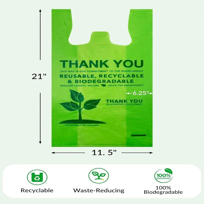 Compostable, Recyclable, Eco-friendly Shopping T-Shirt Bag
