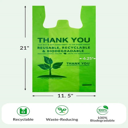 Compostable, Recyclable, Eco-friendly Shopping T-Shirt Bag