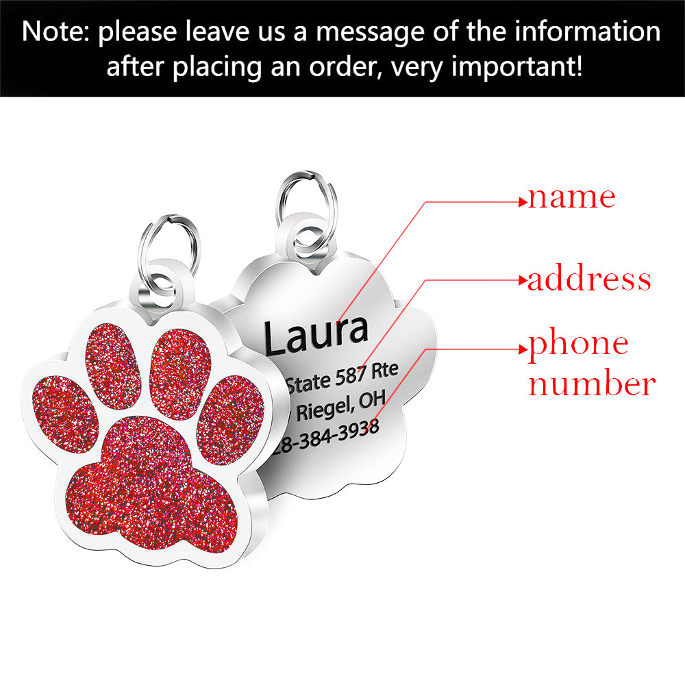 Customized Stainless Steel Bone Dog ID Tag - Personalized Engraving for Pet Safety (All Seasons)