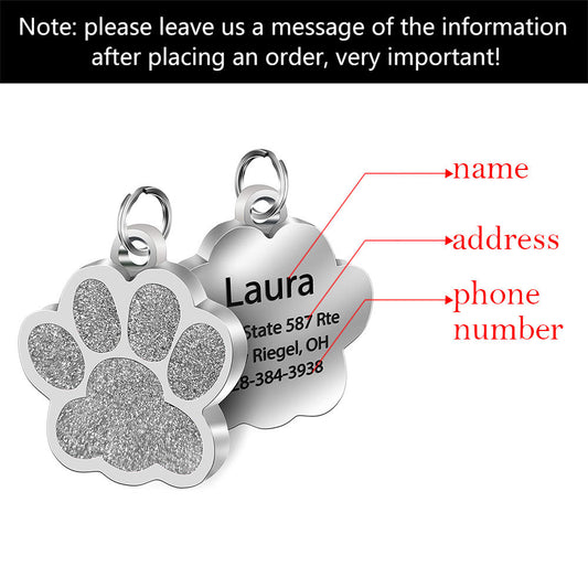 Customized Stainless Steel Bone Dog ID Tag - Personalized Engraving for Pet Safety (All Seasons)