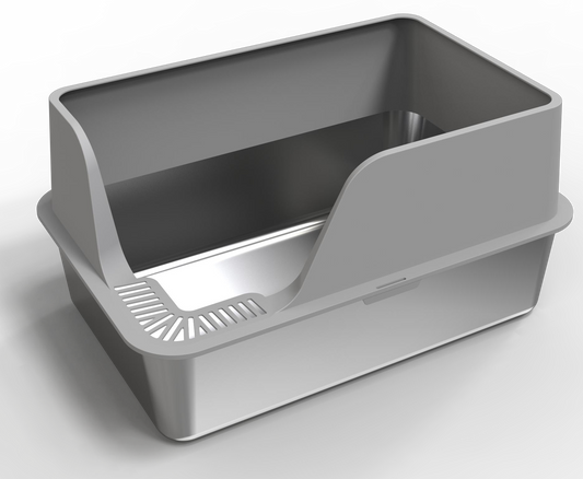 Open Stainless Steel Cat Litter Box