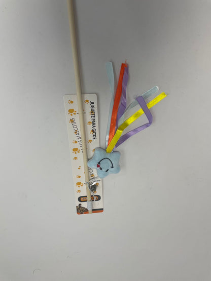 Doll Ribbon Wooden Pole Cat Teaser