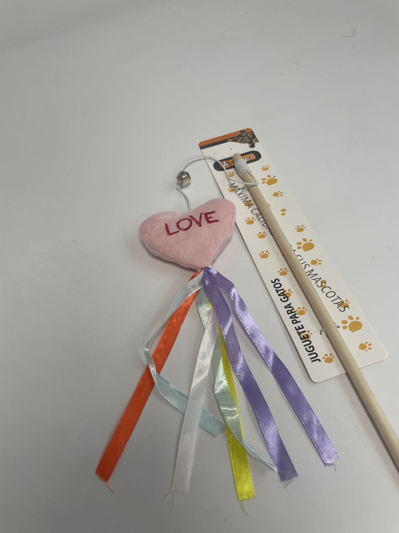 Doll Ribbon Wooden Pole Cat Teaser