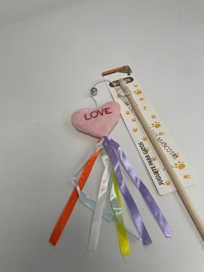 Doll Ribbon Wooden Pole Cat Teaser