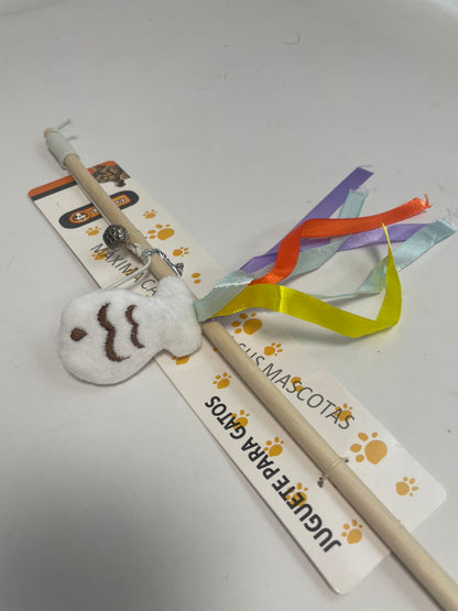 Doll Ribbon Wooden Pole Cat Teaser
