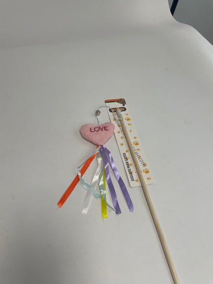 Doll Ribbon Wooden Pole Cat Teaser