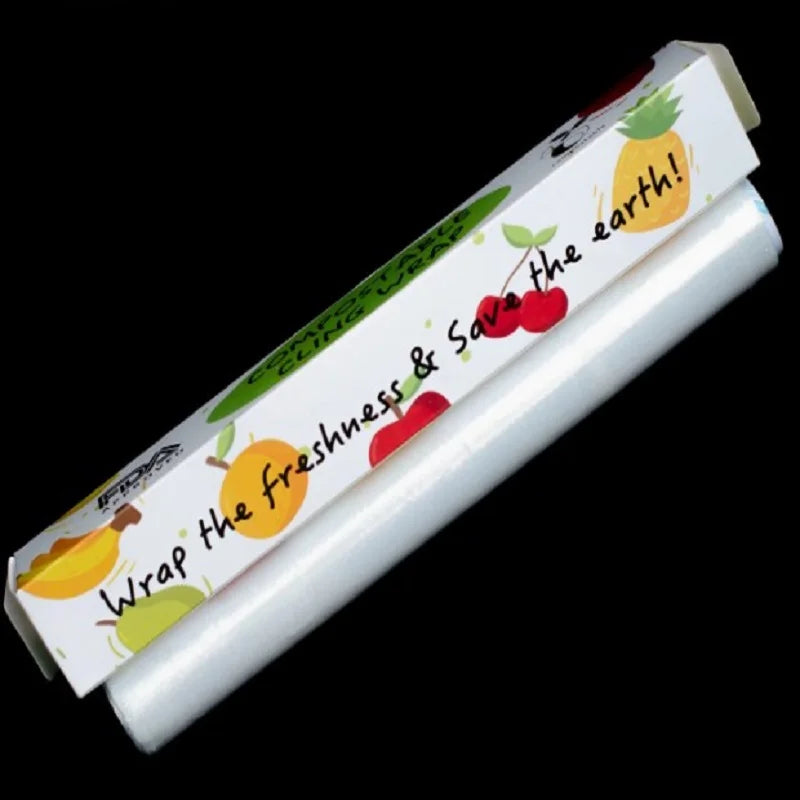 Biodegradable Transparent Cling Film - Corn Starch & PLA Eco-Food Packaging for Home