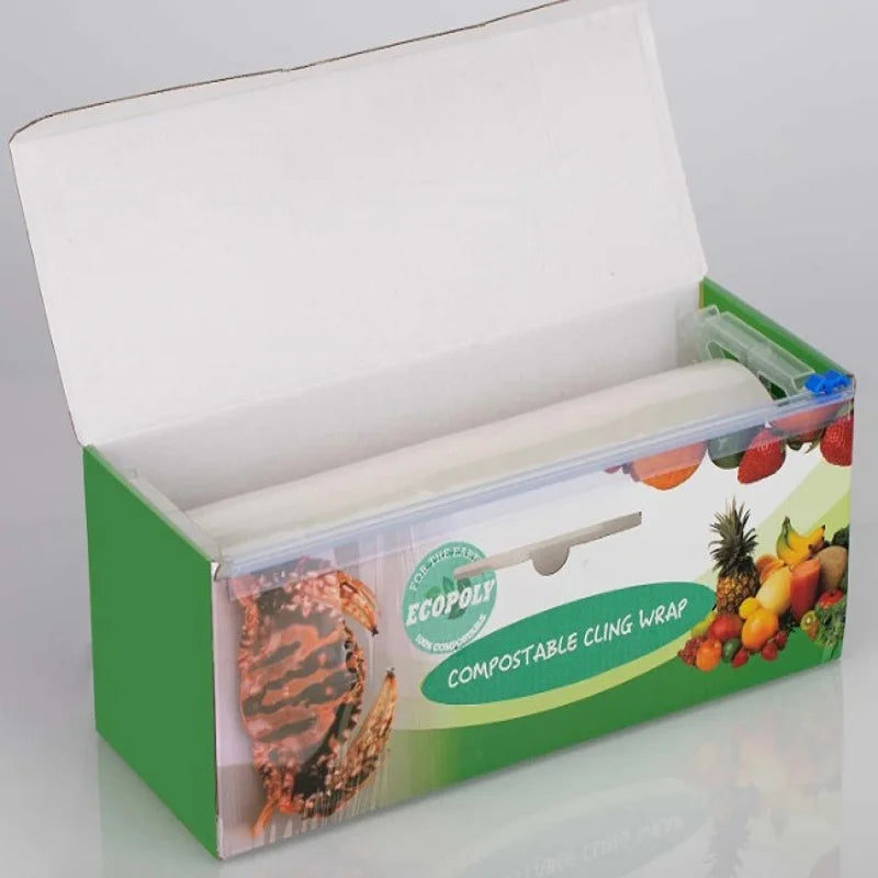 Biodegradable Transparent PLA Cling Film - Jumbo Roll for Family Bulk Use