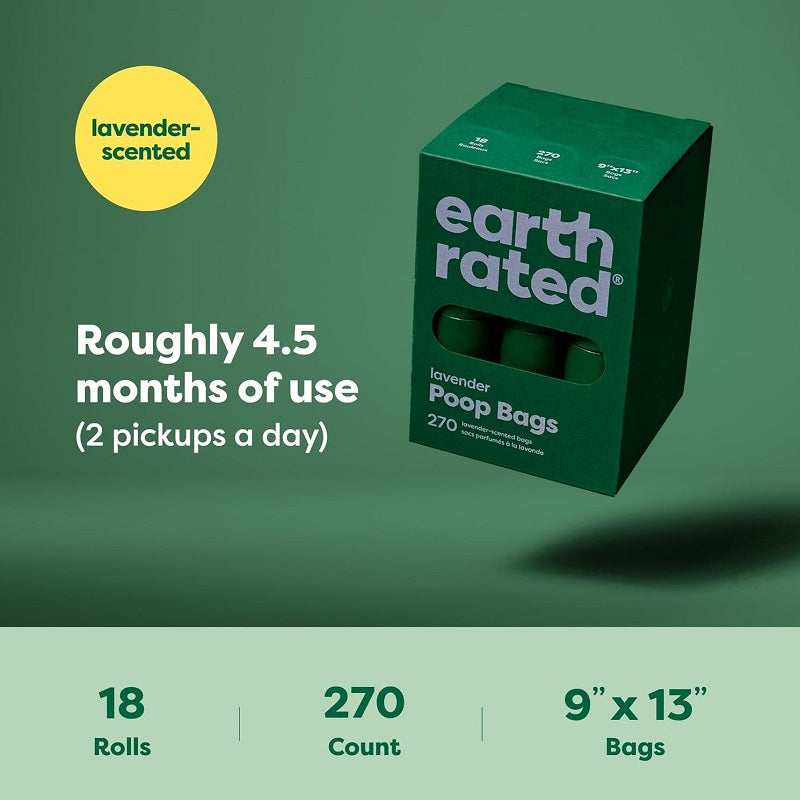 Earth Rated dog poop bags, extra thick and sturdy, guaranteed leak-proof.