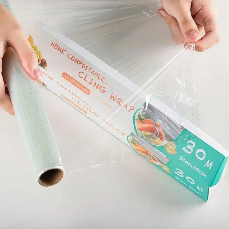 Compostable Biodegradable Cling Film - Eco-Friendly Food-Safe Wrap for Home Use
