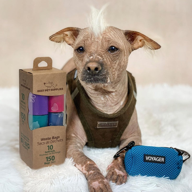 Best Pet Supplies 150 Dog Poop Bags - Leak-Proof Tear-Resistant Thick Plastic (Assorted Colors)