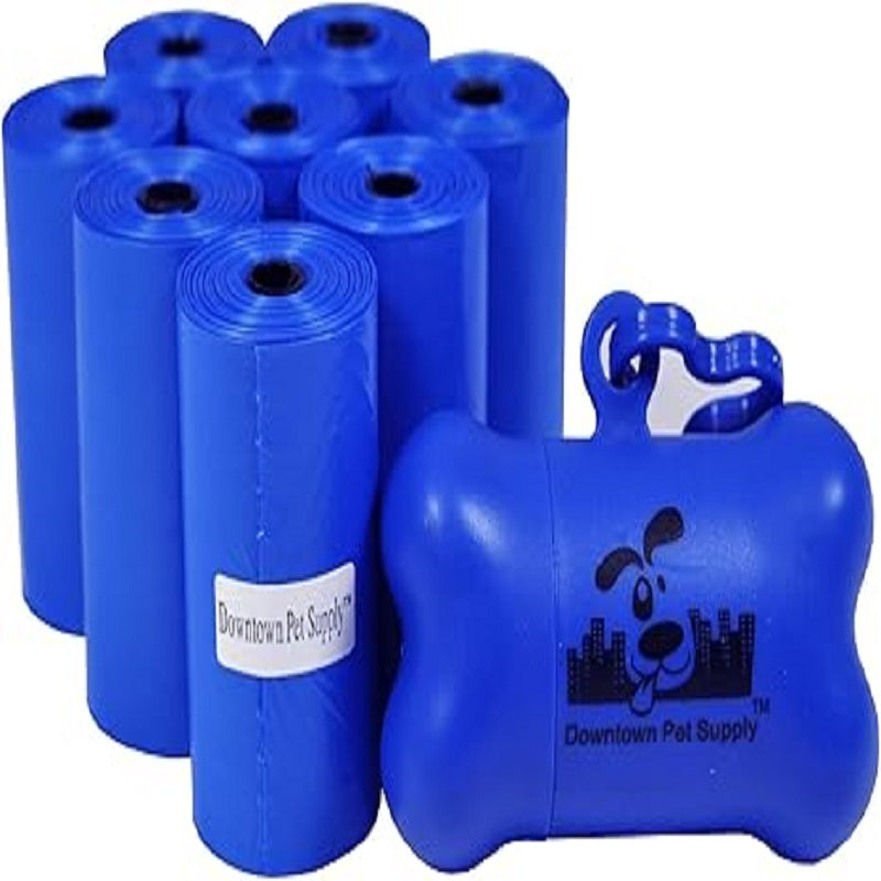 1000pcs Leak-Proof Dog Poop Bags with Bone Dispenser - Rainbow Paw Print Pet Waste Bags