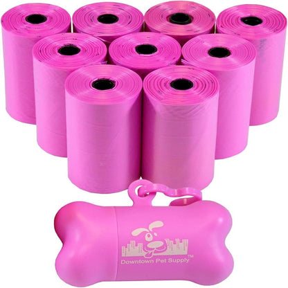 1000pcs Leak-Proof Dog Poop Bags with Bone Dispenser - Rainbow Paw Print Pet Waste Bags