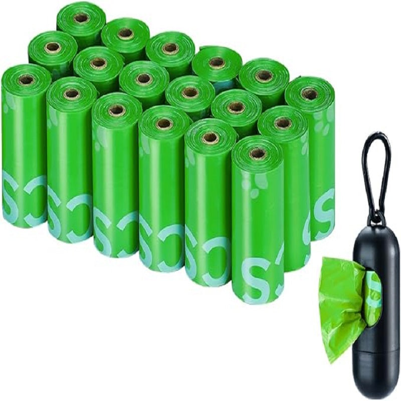 70% Recycled Dog Poop Bags - 360pcs Unscented Leak Proof with Dispenser (Black)