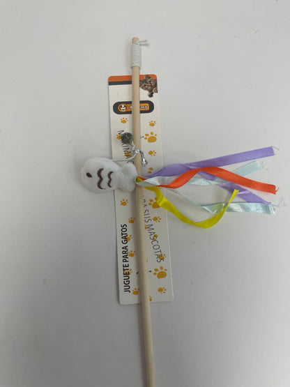 Doll Ribbon Wooden Pole Cat Teaser