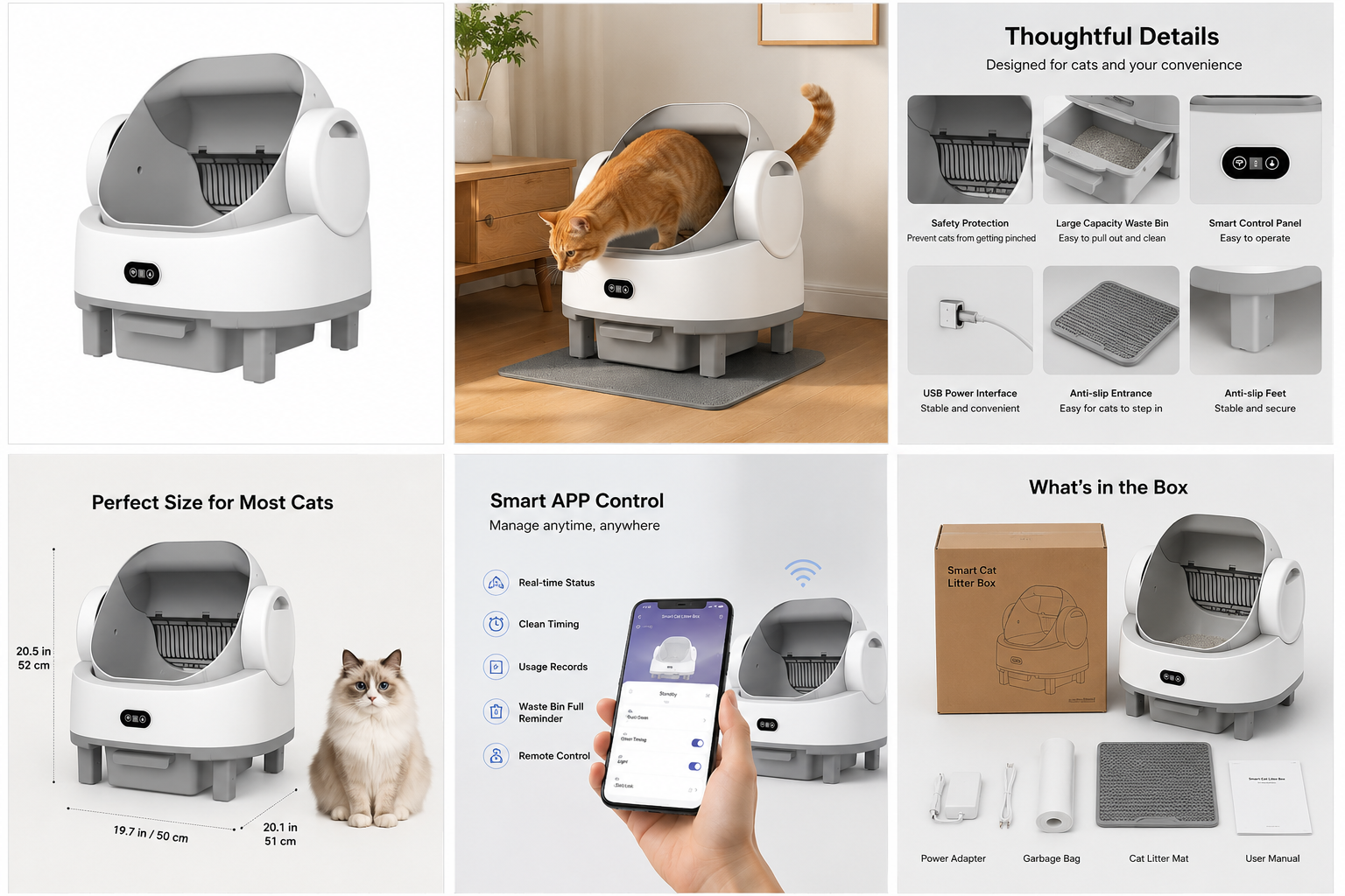 Automatic cat litter machine with enclosed design for cleaner pet care