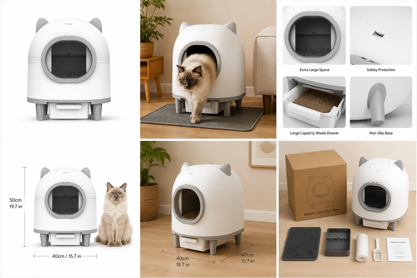Automatic cat litter system designed for odor control and easy maintenance