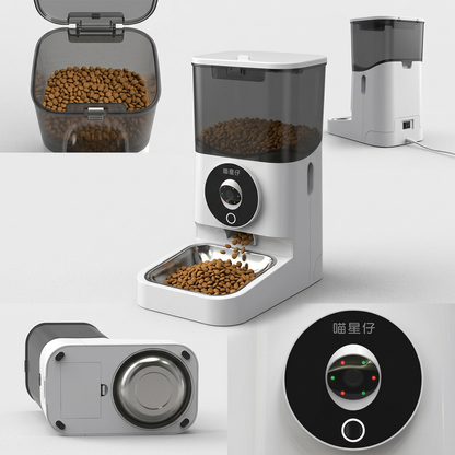 Automatic pet feeder with built in camera and smart feeding control