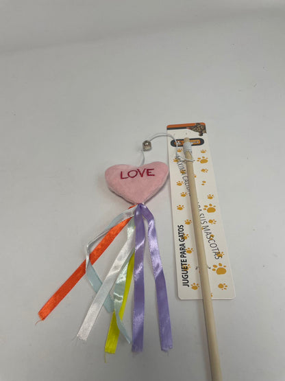 Doll Ribbon Wooden Pole Cat Teaser