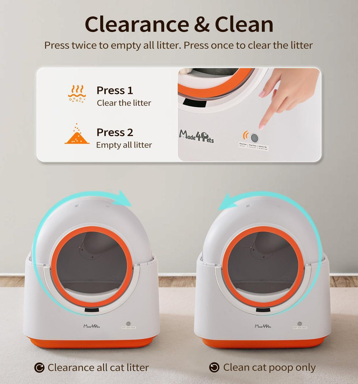 60L Automatic Cat Litter Box, Smart App Control, Deodorizing, Infrared Sensor, Suitable For Multiple Cats