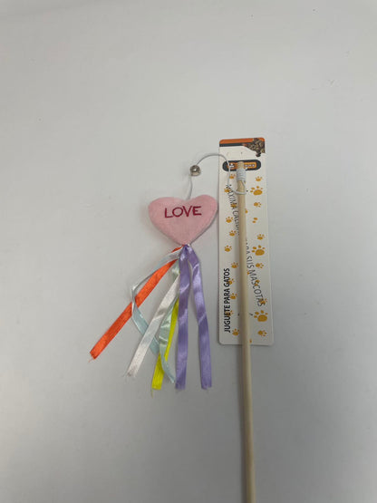 Doll Ribbon Wooden Pole Cat Teaser