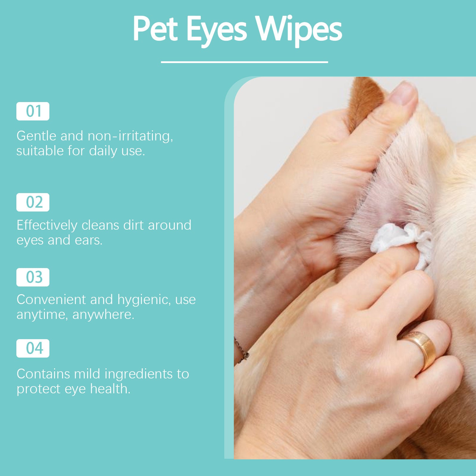 Pet Ear Eye Wipes Gentle