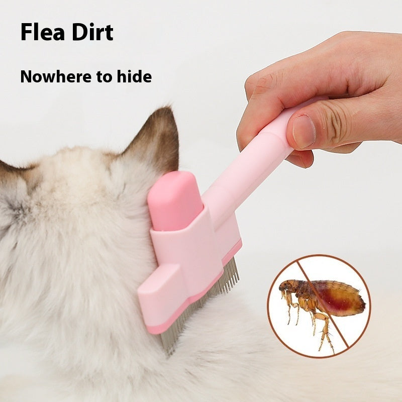 Dense gear pet comb for flea removal and daily fur grooming