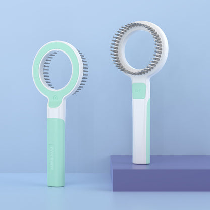 Pet hair removal comb for cats and dogs with fine grooming teeth