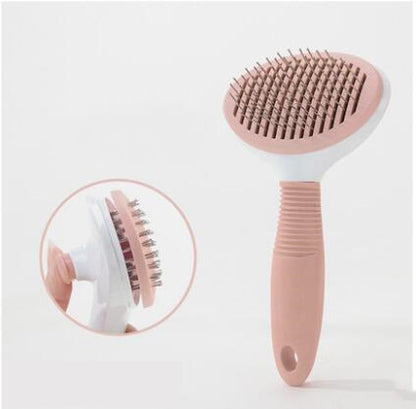 Pet shedding hair brush for removing loose undercoat and debris