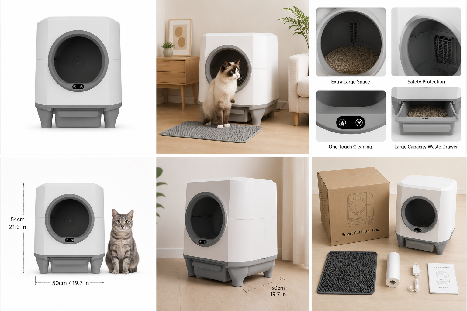 Self cleaning automatic cat litter box for convenient daily pet care