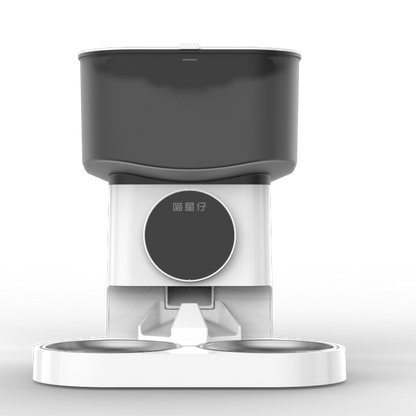 Smart dual bowl pet feeder for cats and dogs with modern design