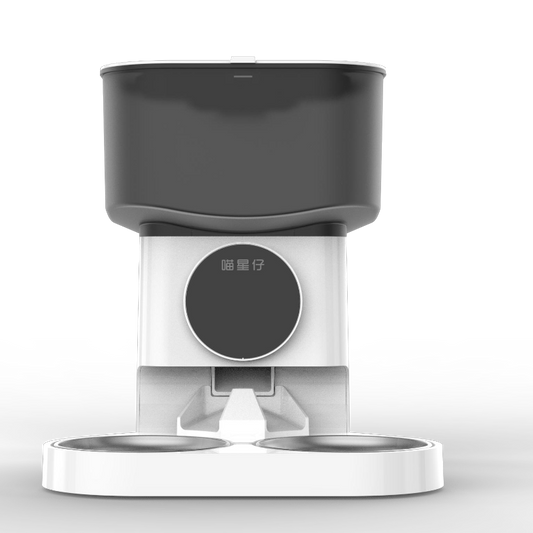 Smart dual bowl pet feeder for cats and dogs with modern design